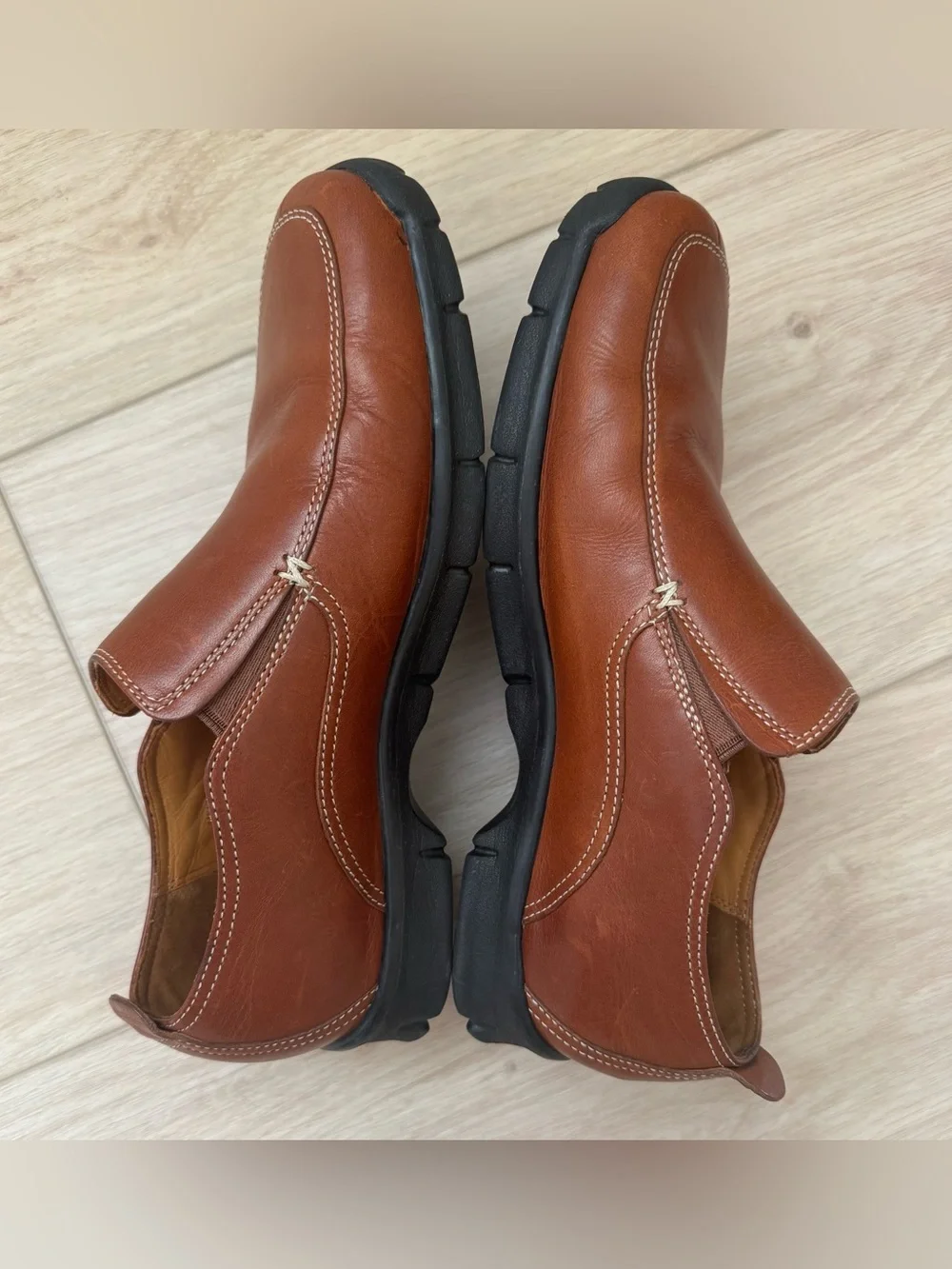 Cole Haan Men’s 8M Nike Air brown leather slip-on driving loafers dress shoes